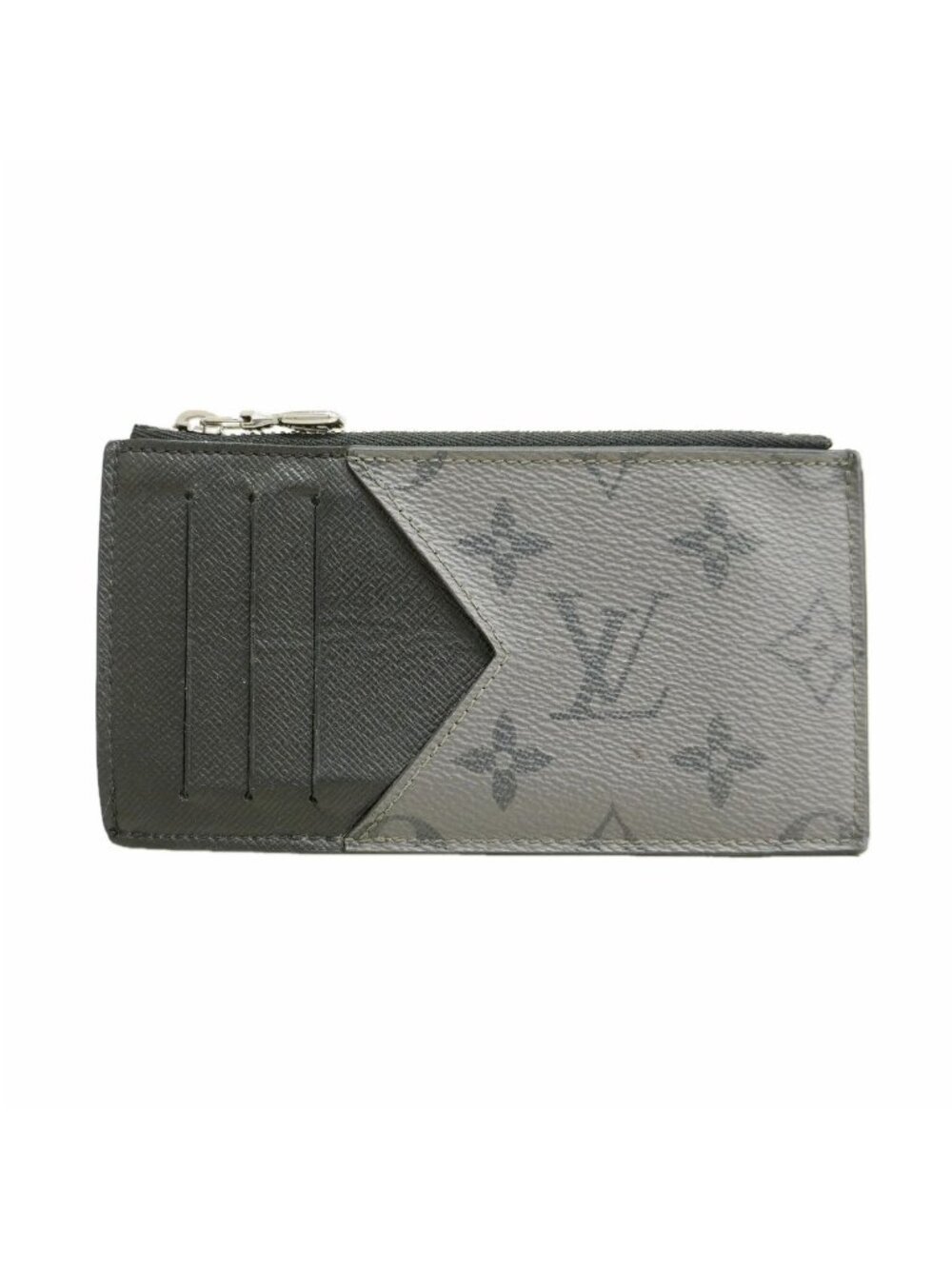 Louis Vuitton Monogram Eclipse Reverse Coin Card Holder Black Gray